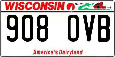 WI license plate 908OVB
