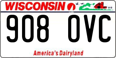WI license plate 908OVC