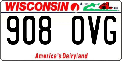 WI license plate 908OVG