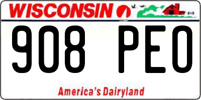 WI license plate 908PEO