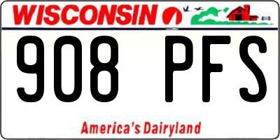 WI license plate 908PFS