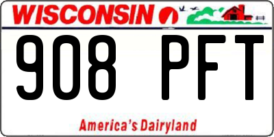 WI license plate 908PFT