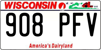 WI license plate 908PFV