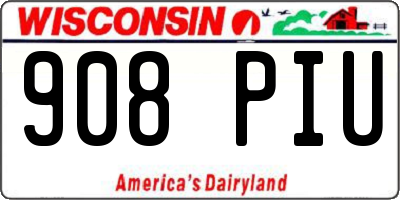 WI license plate 908PIU