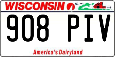 WI license plate 908PIV