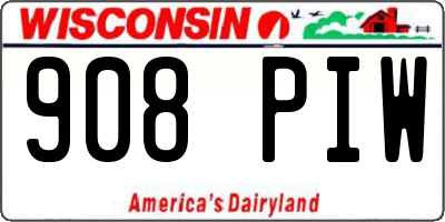WI license plate 908PIW