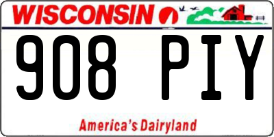 WI license plate 908PIY