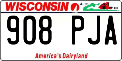 WI license plate 908PJA
