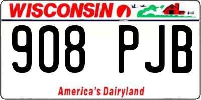 WI license plate 908PJB
