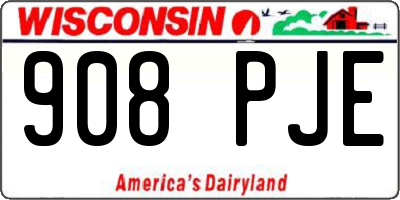 WI license plate 908PJE