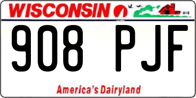 WI license plate 908PJF