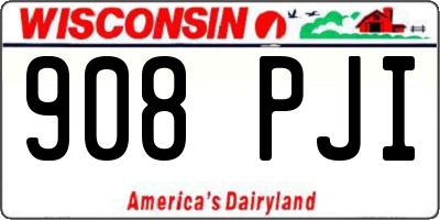 WI license plate 908PJI