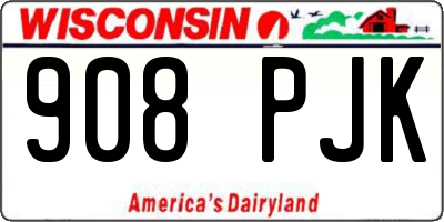 WI license plate 908PJK