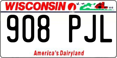 WI license plate 908PJL