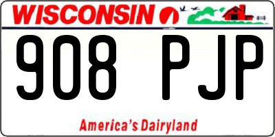 WI license plate 908PJP