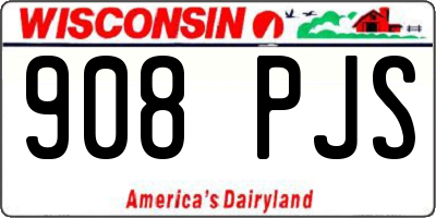 WI license plate 908PJS