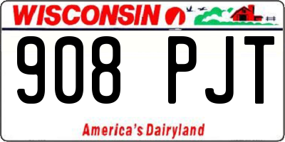 WI license plate 908PJT