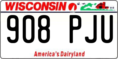 WI license plate 908PJU
