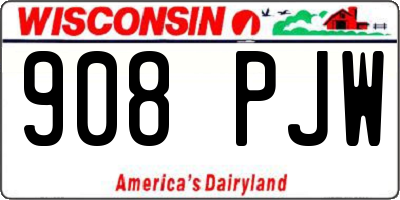 WI license plate 908PJW