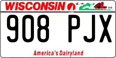 WI license plate 908PJX