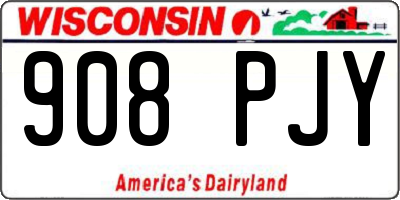 WI license plate 908PJY