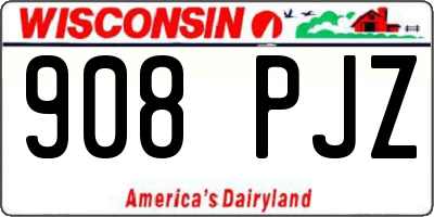 WI license plate 908PJZ