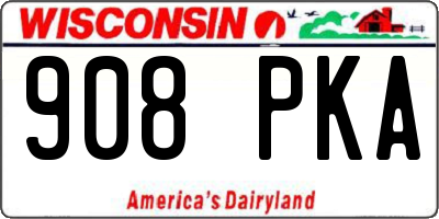 WI license plate 908PKA