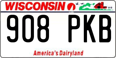 WI license plate 908PKB