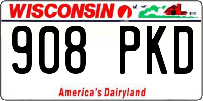 WI license plate 908PKD