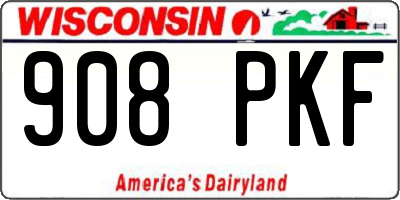 WI license plate 908PKF