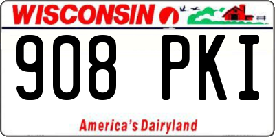 WI license plate 908PKI