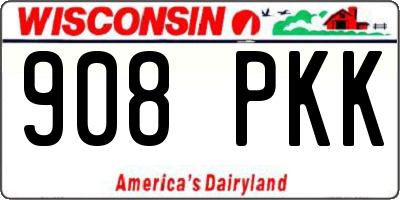 WI license plate 908PKK