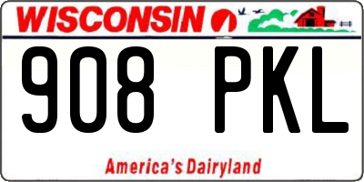 WI license plate 908PKL