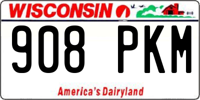 WI license plate 908PKM