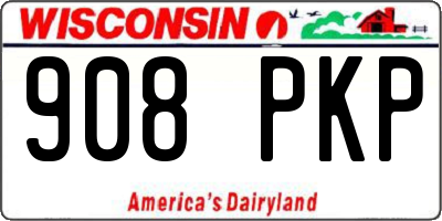 WI license plate 908PKP