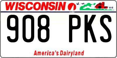 WI license plate 908PKS