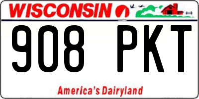 WI license plate 908PKT