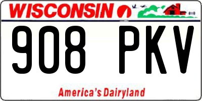 WI license plate 908PKV