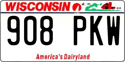 WI license plate 908PKW