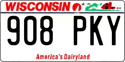 WI license plate 908PKY