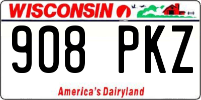 WI license plate 908PKZ