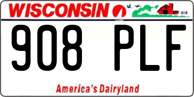WI license plate 908PLF