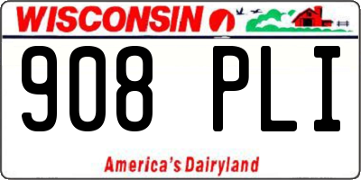 WI license plate 908PLI