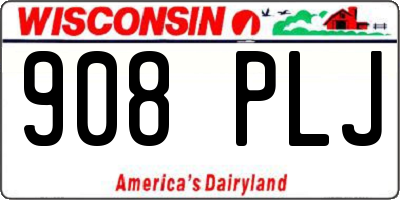 WI license plate 908PLJ
