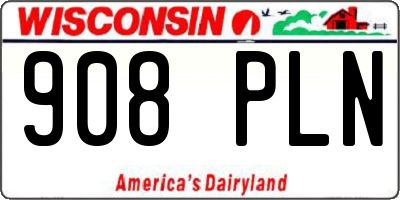 WI license plate 908PLN