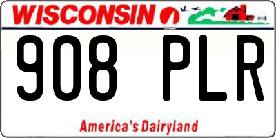 WI license plate 908PLR