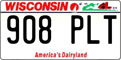 WI license plate 908PLT