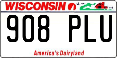 WI license plate 908PLU