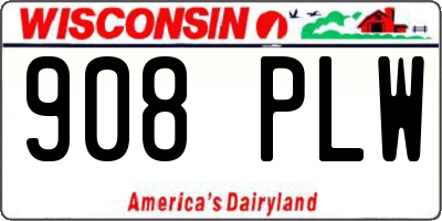 WI license plate 908PLW