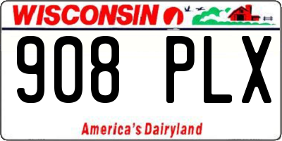 WI license plate 908PLX